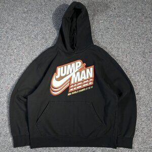 Nike Air Jordan Jumpman Men's Core Fleece Sweatshirt Hoodie Size XL  Black